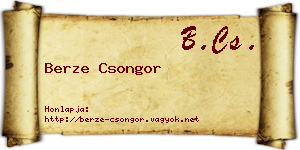 Berze Csongor névjegykártya